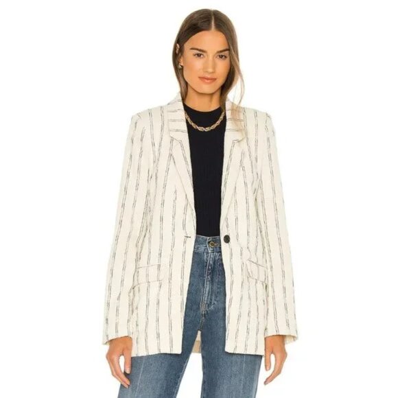 BARDOT Stripe Blazer in Ecru Stripe - Picture 1 of 9